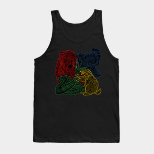 Harry Wizarding School House Mascots Tank Top